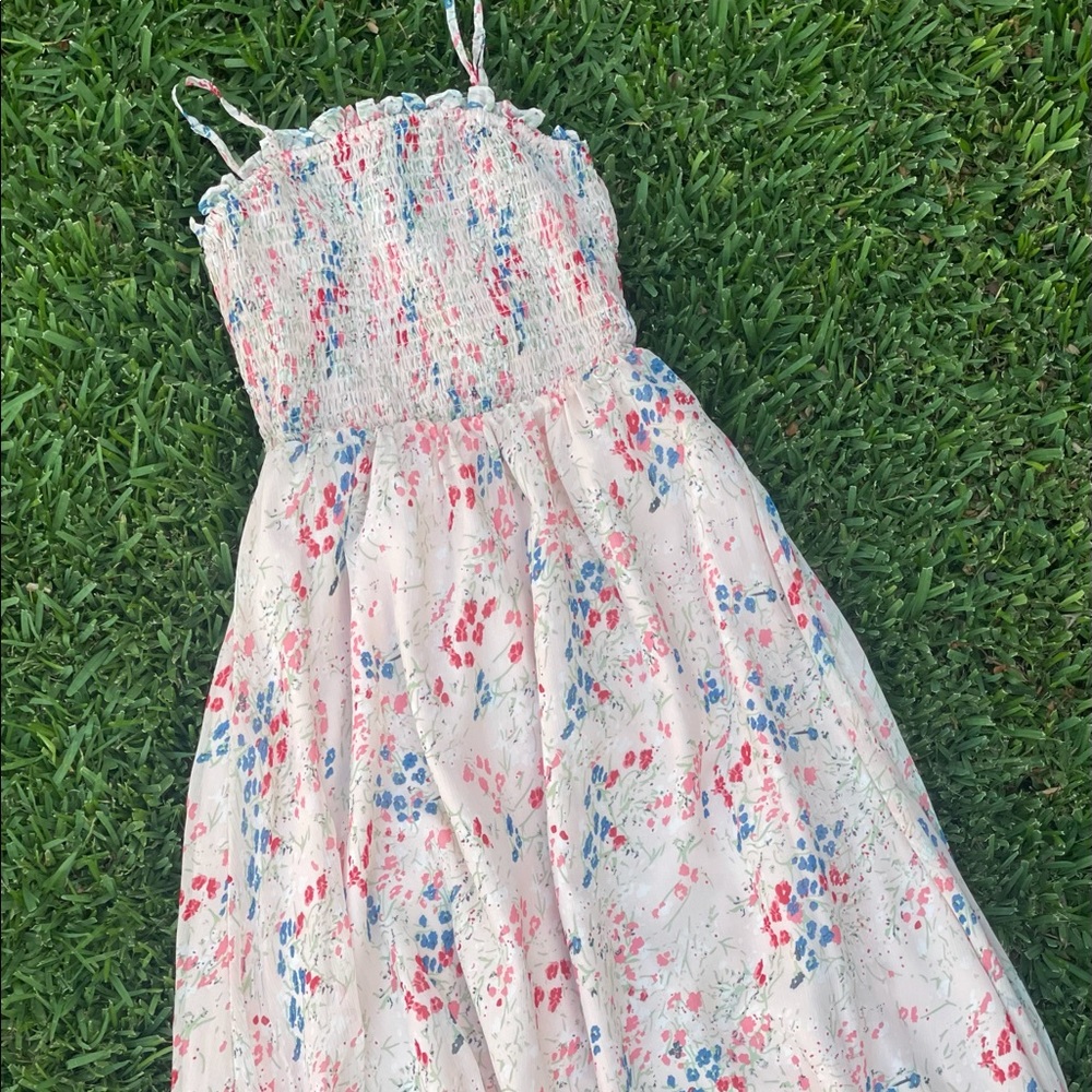 Forever 21 shirred, floral dress, cottagecore